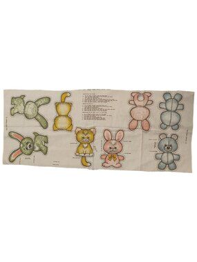 Cut and Sew Fabric Cloth Stuffed Animal Pillow: Dog, Cat, Bunny, Teddy Bear